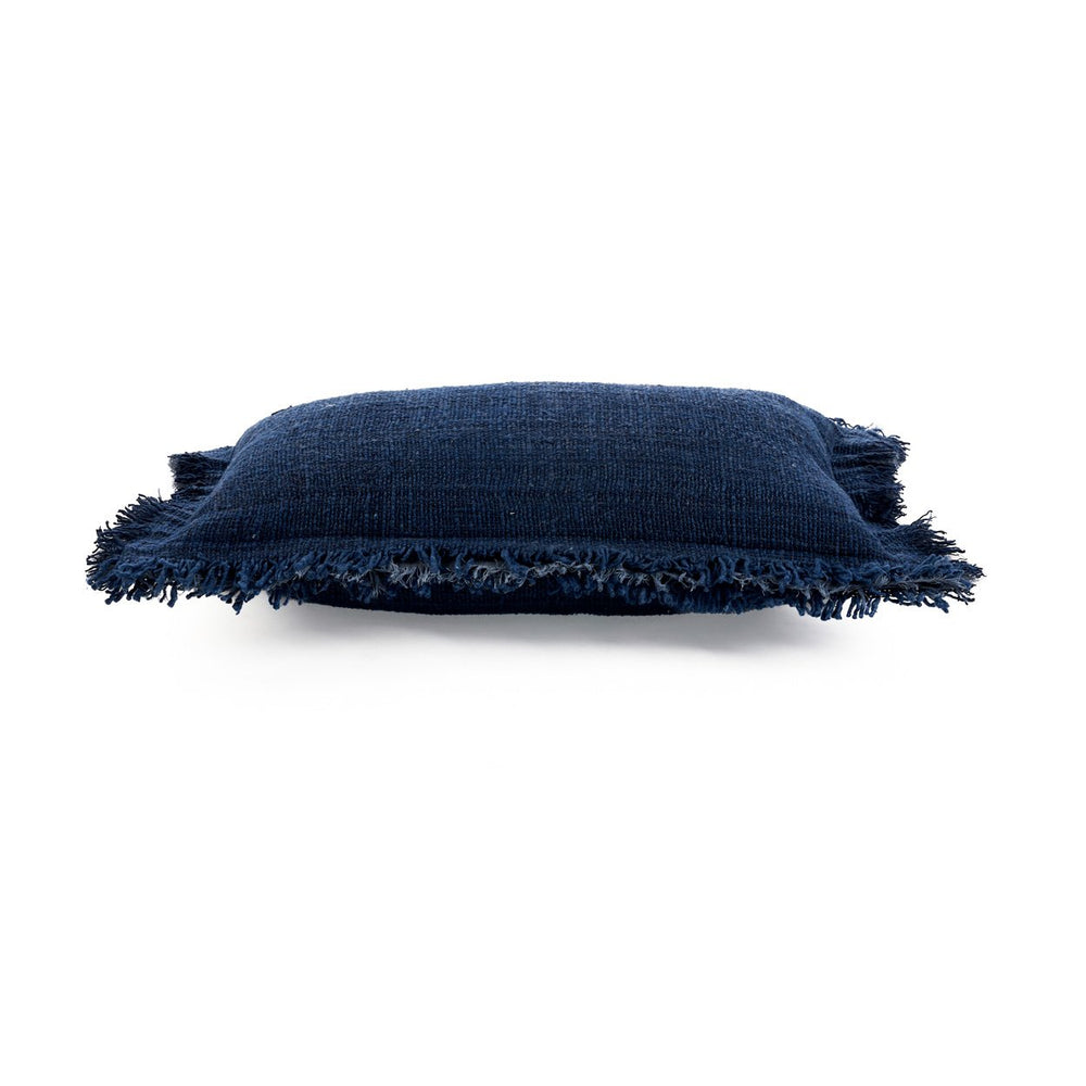 The Azure Fringe Cushion Cover - Indian Blue