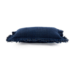 The Azure Fringe Cushion Cover - Indian Blue