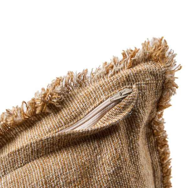 The Sahara Fringe Cushion Cover - Natural Brown W50