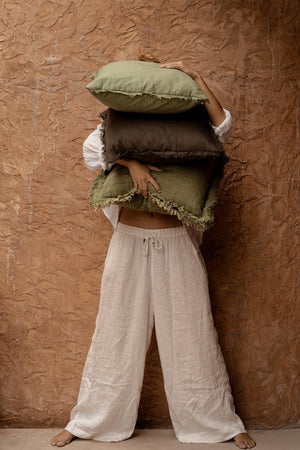 The Jungle Fringe Cushion Cover - Green