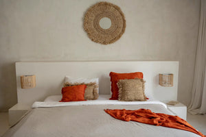 The Raffia Cushion Cover Square - Natural Black