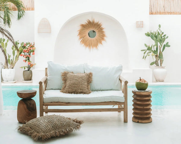 The Raffia Cushion Cover Square - Natural - 60x60