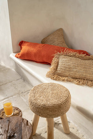 The Raffia Cushion Cover Rectangular - Natural - 30x50