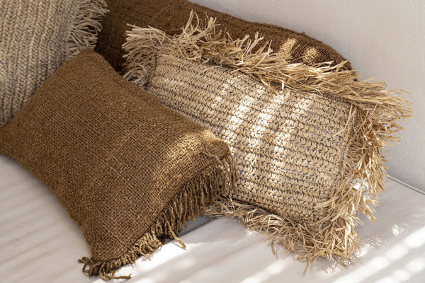 The Raffia Cushion Cover Rectangular - Natural - 30x50