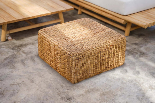 The Hyacinth Pouffe Square - Natural D60