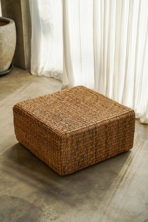 The Hyacinth Pouffe Square - Natural D60