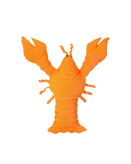Crocheted Lobster Cushion – Orange