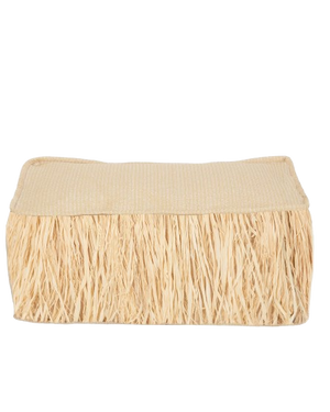 Floor Cushions – Beige Raffia with Fringe