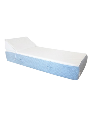 1-Seater Foam Sun Lounger – White with Blue Patterns