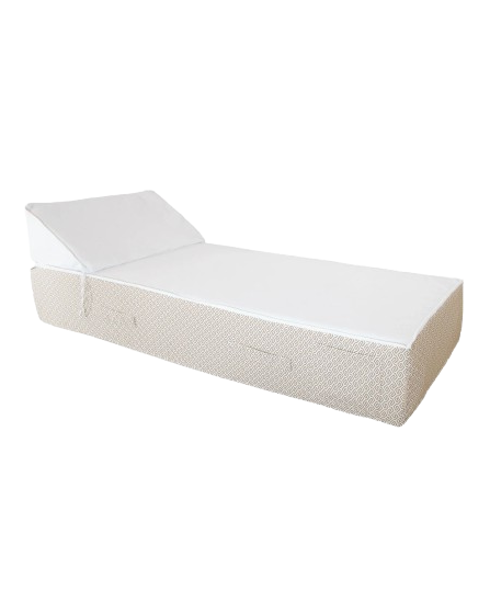 Foam Sun Lounger 1-Place – White with Beige Patterns