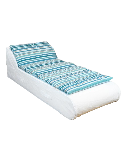 Mattress Topper – Single Sun Lounger – Blue Stripes