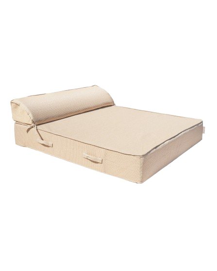 2-Person Foam Sun Lounger – Beige Raffia