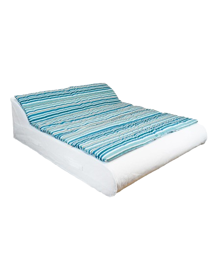 Mattress Topper – 2-Seater Sun Lounger – Blue Stripes