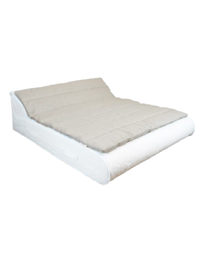 Mattress Topper – 2-Seater Sunbed – White with Beige Stripes
