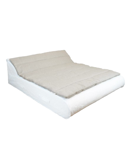 Mattress Topper – 2-Seater Sunbed – White with Beige Stripes