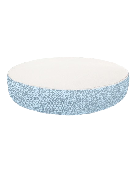 Round Foam Sun Lounger – White with Blue Patterns