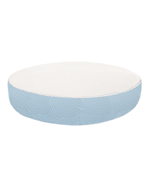 Round Foam Sun Lounger – White with Blue Patterns