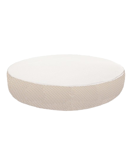 Round Foam Sun Lounger – White with Beige Patterns