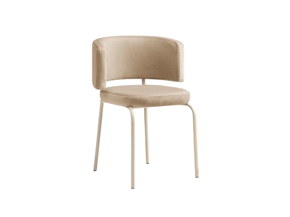 Modern Upholstered Chair with Metal Legs