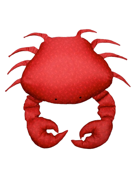 XL Floating Crab Pouf – Red with Patterns