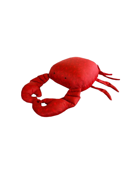 Crab Cushion – Red with Patterns