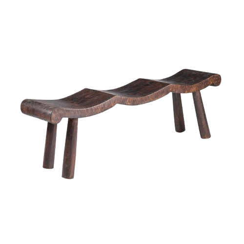 Lombok Wave Bench – Dark Walnut – M L150