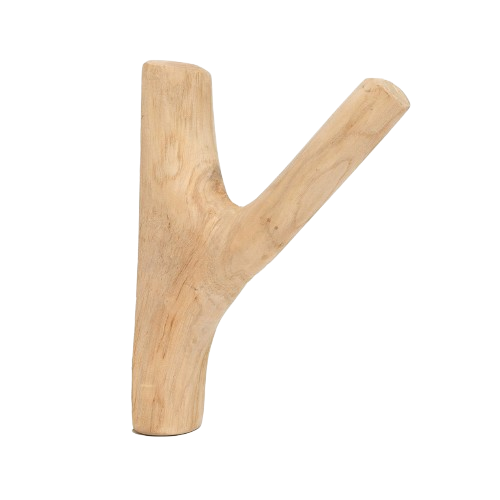 Solid Teak Wood Wall Hook – Natural Finish