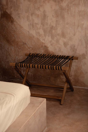 Foldable Solid Wood Luggage Rack – Natural – Size M