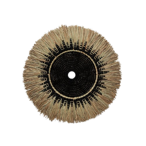 Raffia Macramé Wall Deco – Black Natural D60