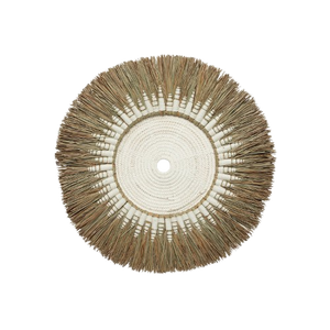 Raffia Macramé Wall Deco – White Natural D60
