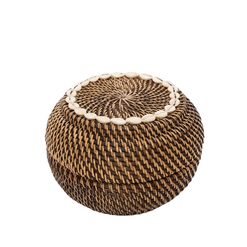Colonial Peek-a-Boo Basket Natural Brown M