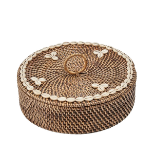 Rattan Compartment Basket Natural Brown
