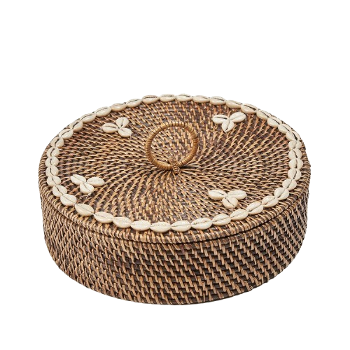 Rattan Compartment Basket Natural Brown