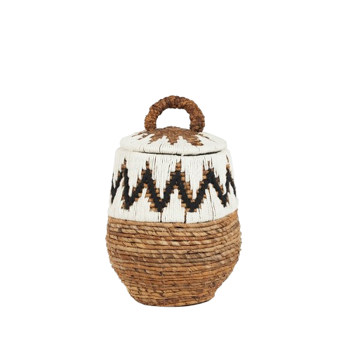Little Bay Beach Basket Natural White S