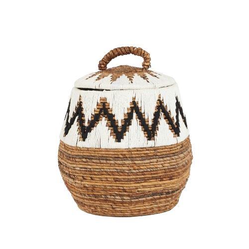Little Bay Beach Basket Natural White M