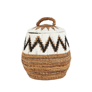 Little Bay Beach Basket Natural White M