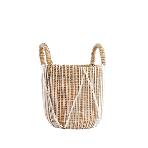Straight Stitched Macrame Basket S