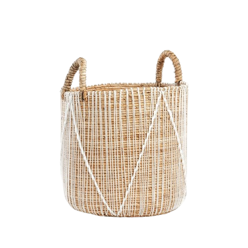 Straight Stitched Macrame Basket M