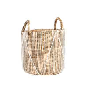 Straight Stitched Macrame Basket M