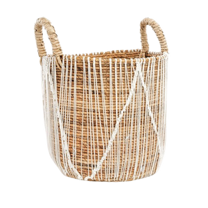 Straight Stitched Macrame Basket L