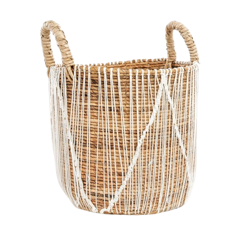 Straight Stitched Macrame Basket L