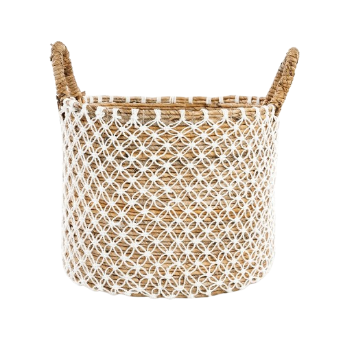 Crossed Stitched Macrame Basket L