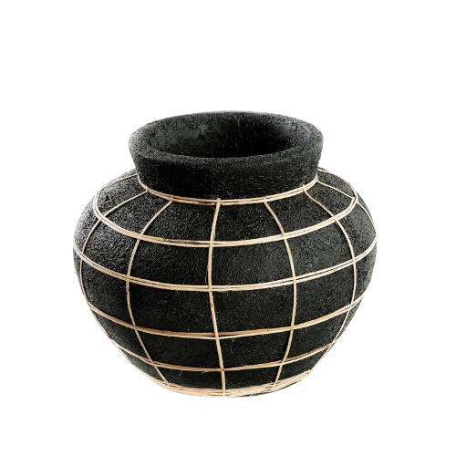 The Belly Vase - Black Natural - Medium H23