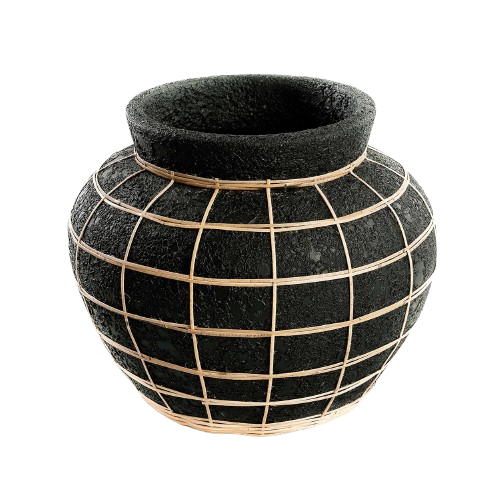 The Belly Vase - Black Natural - Large H27