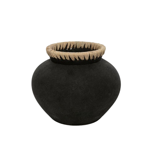 The Styly Vase - Black Natural - Medium H23