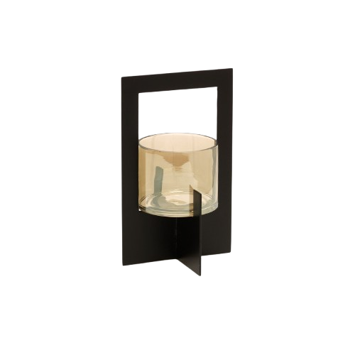 The Hurricane Framed Candle Holder - Black - Large H21