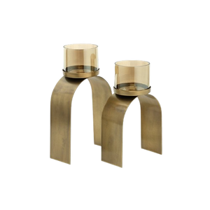 The Bow Glow T-light Holder - Gold - Set/2 H29
