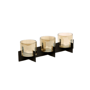 The Trio Noir Candle Holder - Black L39.5
