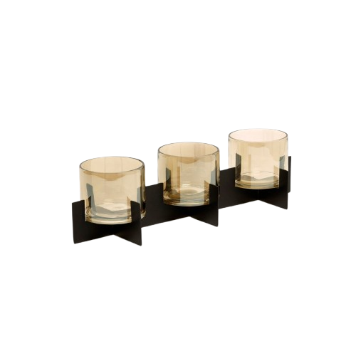 The Trio Noir Candle Holder - Black L39.5