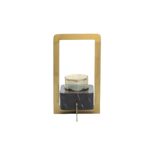 The Marbre d’Or Candle Holder - Gold Black - Medium H31